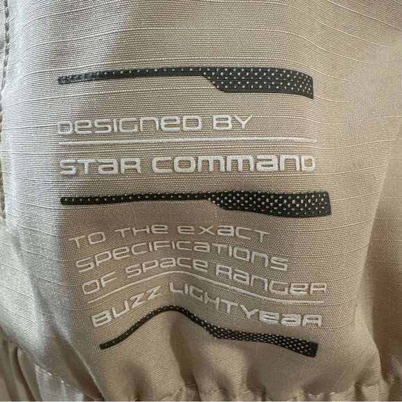 Disney‎ Parks Toy Story Buzz Lightyear Star Command Neutral Tan Zip Up Jacket Sm - Picture 4 of 10